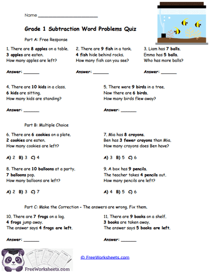 Subtraction Check Worksheet