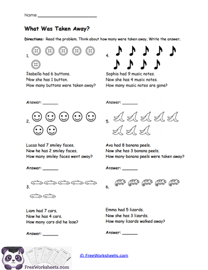 What's Missing Worksheet