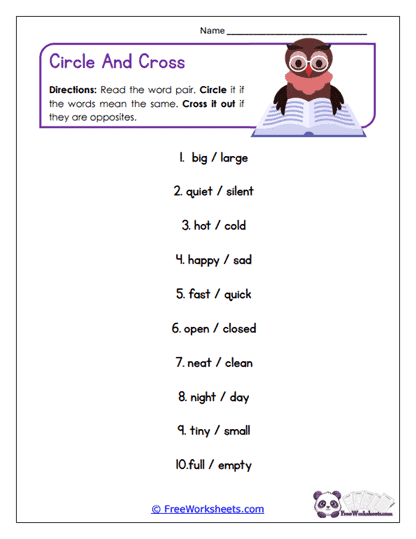 Circle Cross Worksheet
