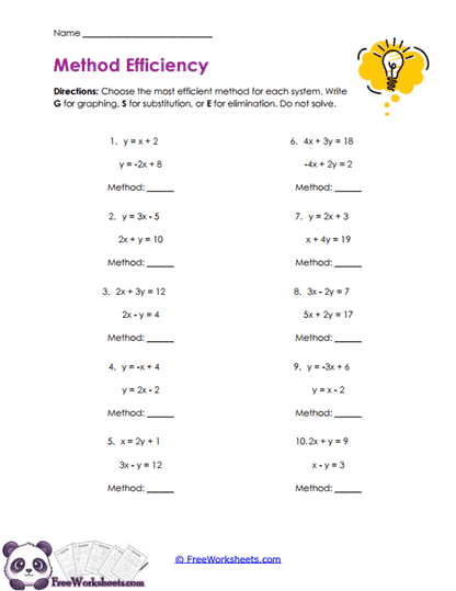 Method Choice Worksheet