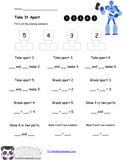 Take It Apart Worksheet