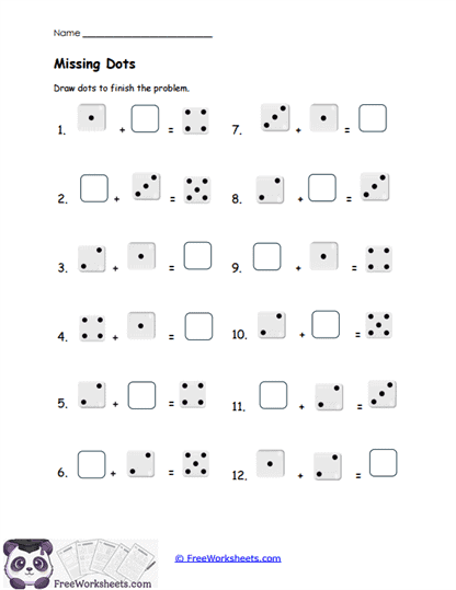 Missing Dots Worksheet