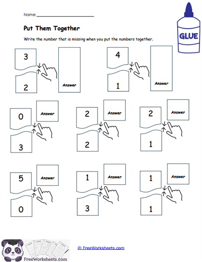 Take Apart Numbers Up To 5 Worksheets
