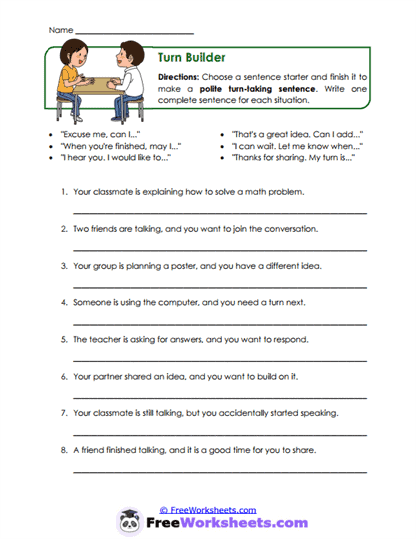Turn Builder Worksheet