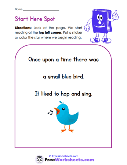 Starting Spot Worksheet