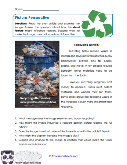 Picture Perspective Worksheet