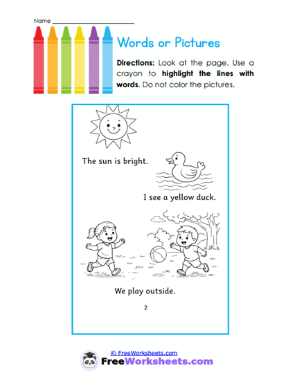 Word Spotting Worksheet