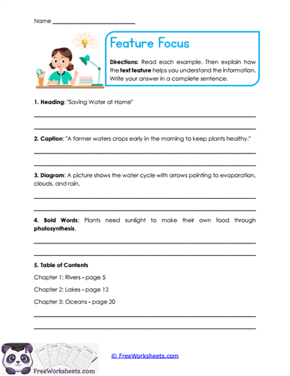 Feature Focus Worksheet