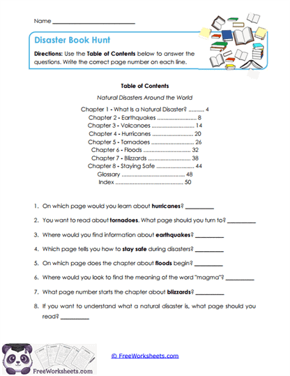 Contents Search Worksheet