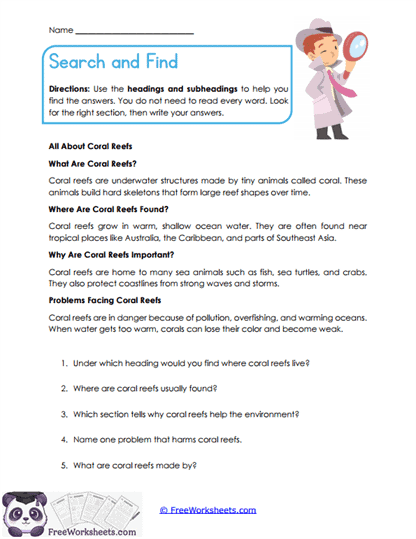 Text Features 4th Grade Worksheet Collection