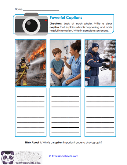 Caption Creators Worksheet