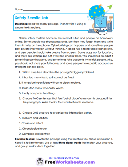 Safety Rewrite Lab Worksheet