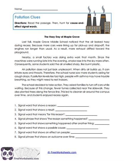 Signal Sleuths Worksheet