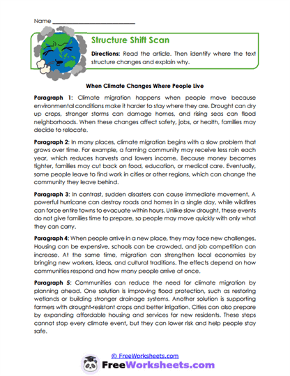 Structure Shift Scan Worksheet