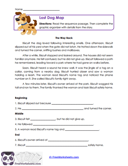 Lost Dog Map Worksheet