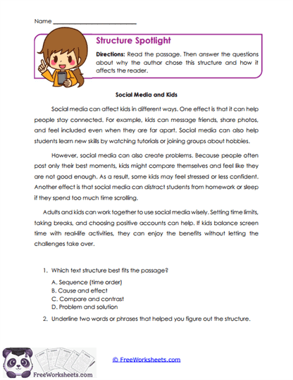 Structure Spotlight Worksheet