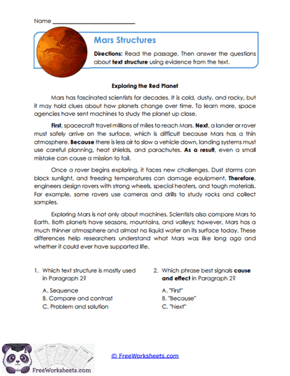 Structure Switches Worksheet