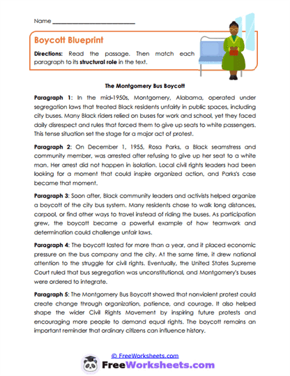 Boycott Blueprint Worksheet