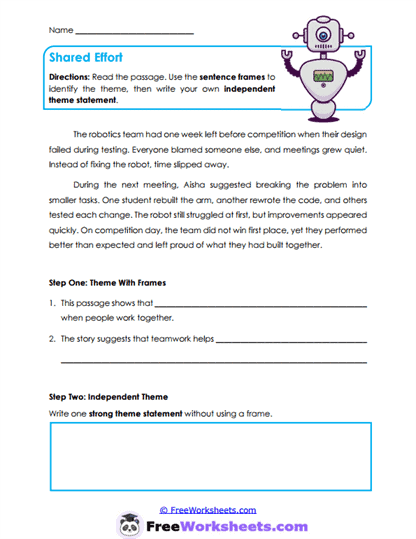 Shared Effort Worksheet