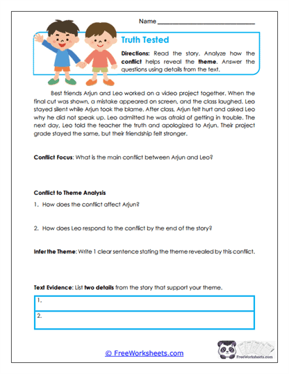 Conflict Lessons Worksheet