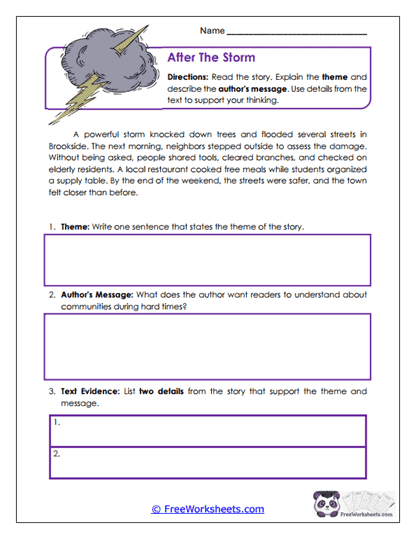 Theme Dialogue Worksheet
