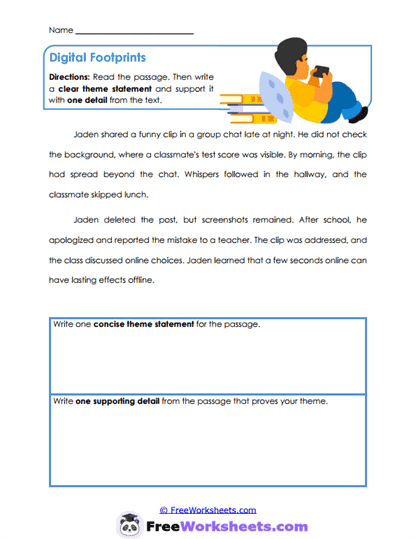 Digital Footprints Worksheet