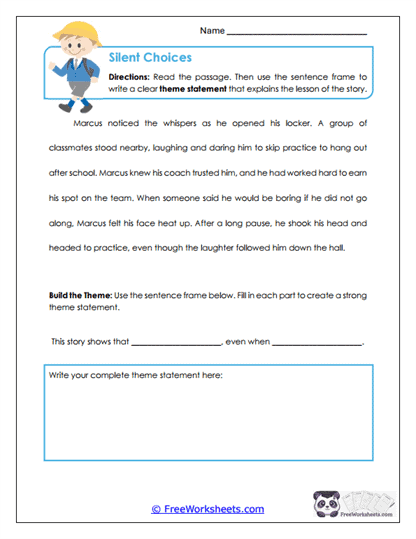 Silent Choices Worksheet