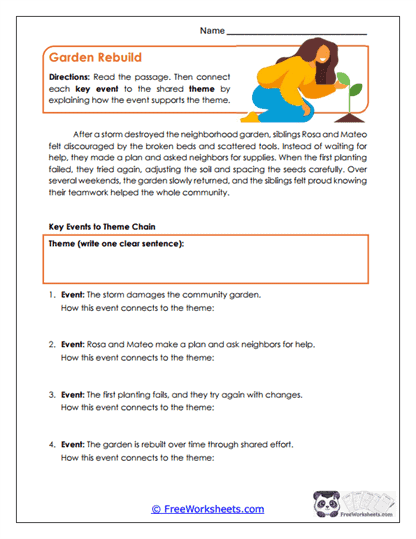 Theme Connections Worksheet