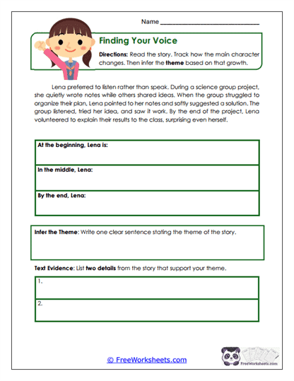 Character Growth Worksheet