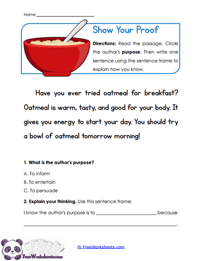 Grade 2 Topic and Purpose Worksheet Collection