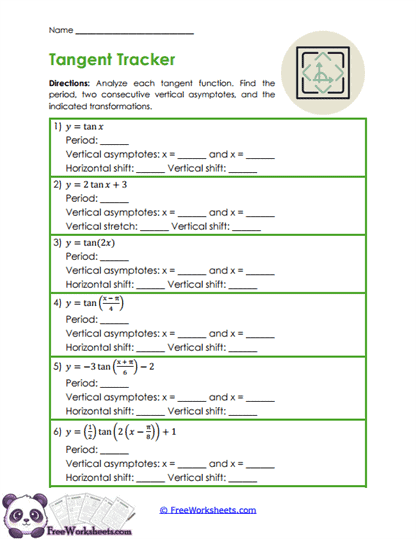 Tangent Features Worksheet