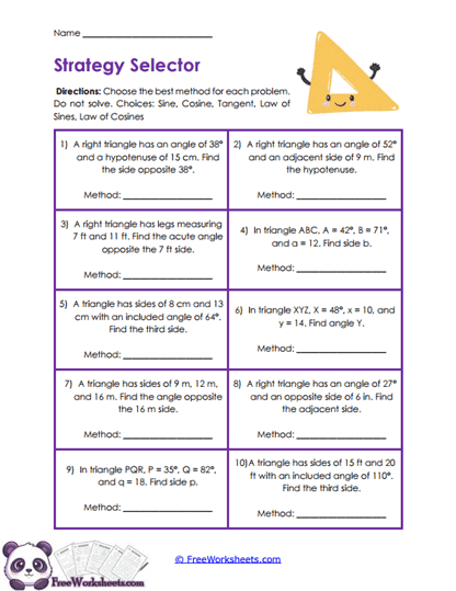 Method Choice Worksheet
