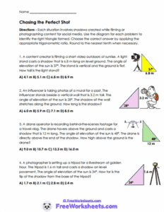 Trigonometry Word Problems Worksheets - FreeWorksheets.Com