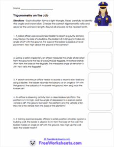 Trigonometry Word Problems Worksheets - FreeWorksheets.Com