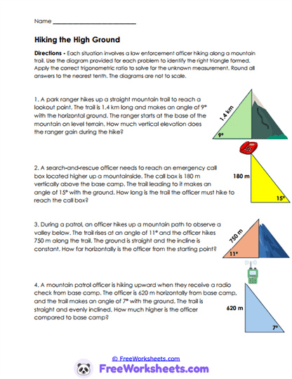 Trail Heights Worksheet