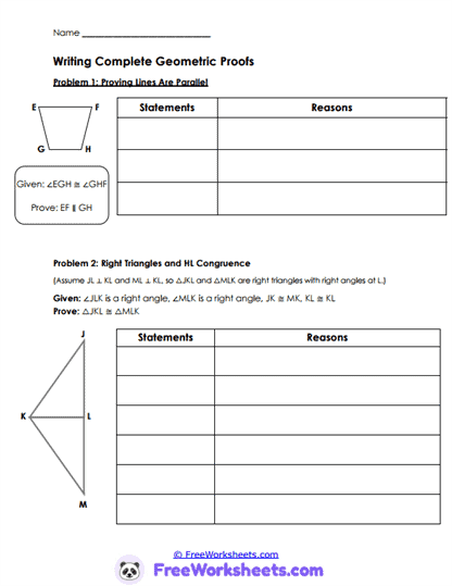 Parallel Logic Worksheet