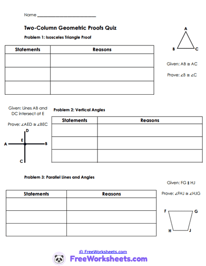 Proof Review Worksheet