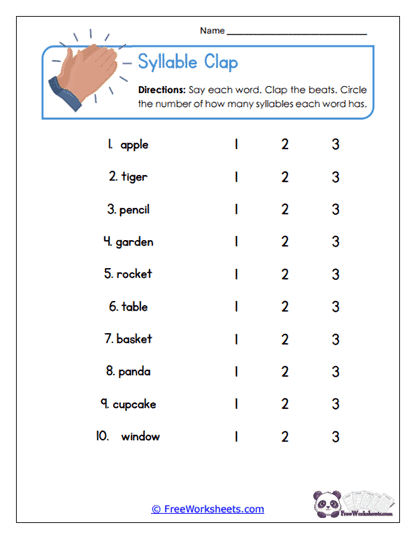 Two syllable words 1