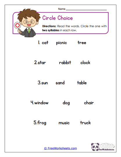 Two syllable words 11