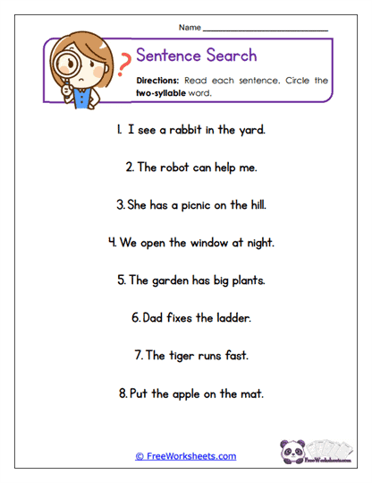 Two syllable words 21