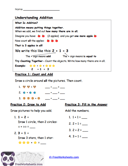 Add & Learn Worksheet