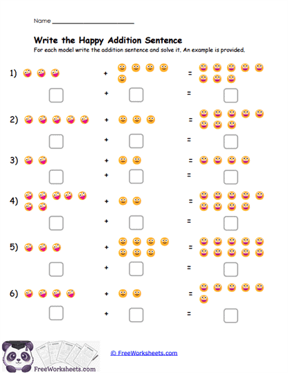 Happy Sums Worksheet