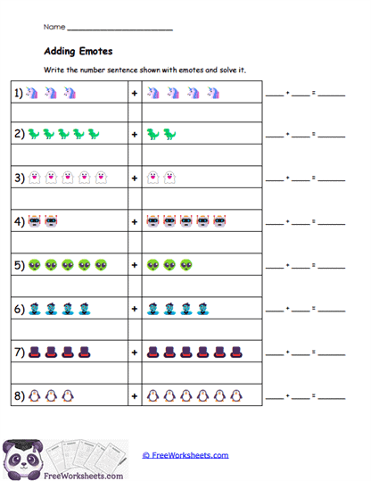 Emoji Add Worksheet