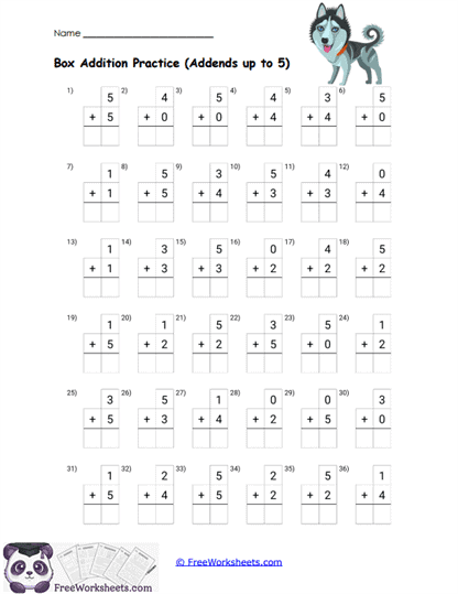 Add & Check Worksheet