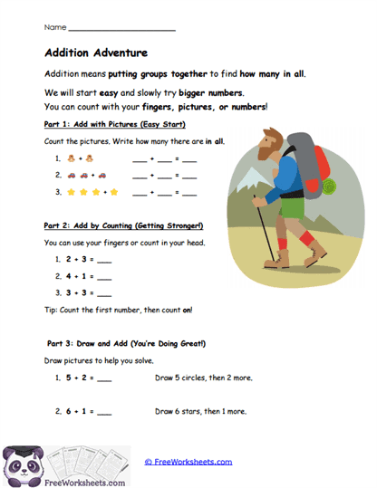 Add Adventure Worksheet