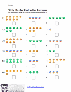 Sad Sums Worksheet - FreeWorksheets.Com