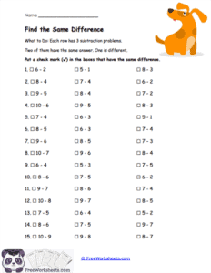 Same Difference Worksheet - FreeWorksheets.Com
