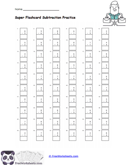 Subtract & Check Worksheet