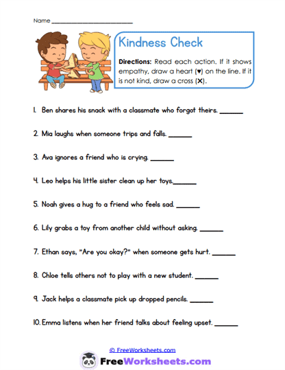 Empathy Check Worksheet