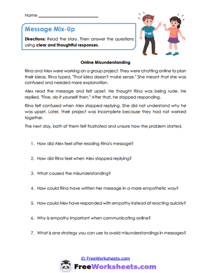 Online Understanding Worksheet